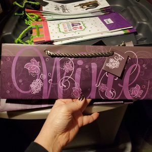 Epic Products Wine Bag Horizontal Purple Graphic "Wine", Set of 10 New with Tags
